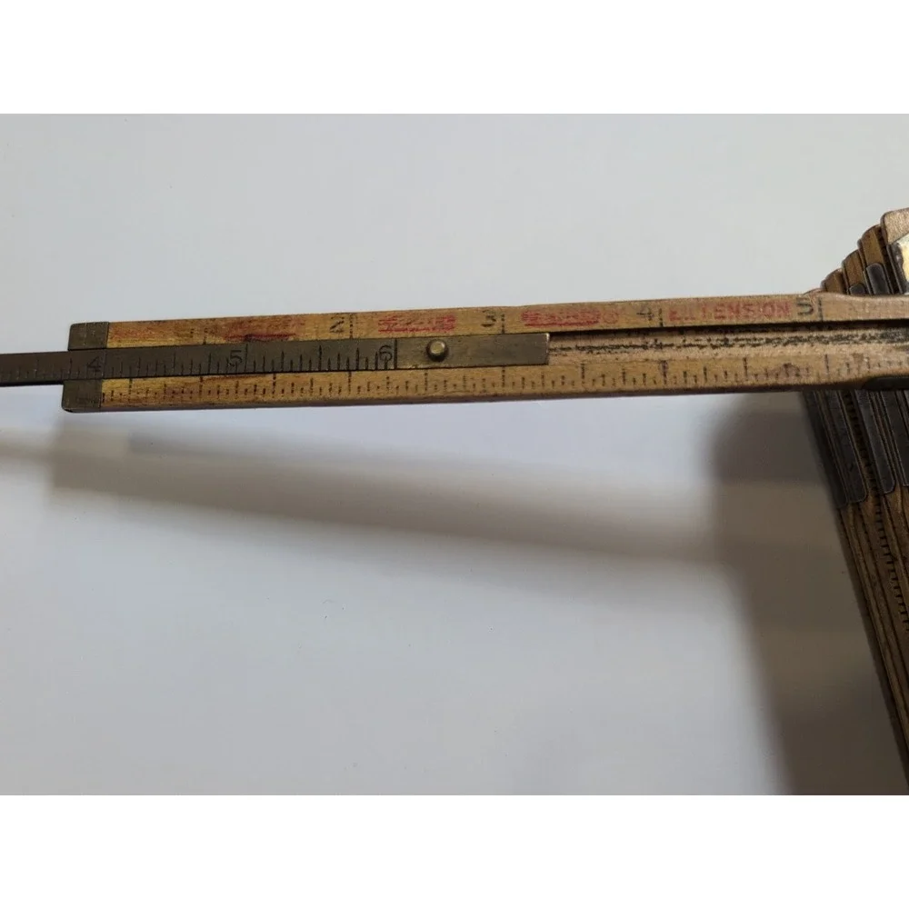 Lufkin Red End Folding Extension Rule With Sliding Brass Bar